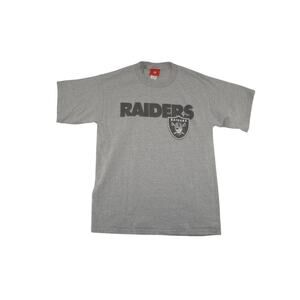 Raiders NFL Graphic Tee Heather Gray Mens Medium Vintage Style Fan Shirt M